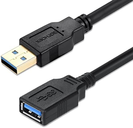Xbohjoe USB 3.0 כבל הרחבה 10ft מהירות גבוהה 3.0 USB מאריך כבל מסוג A-Male ל- A-fememant [שחור] 10 רגל